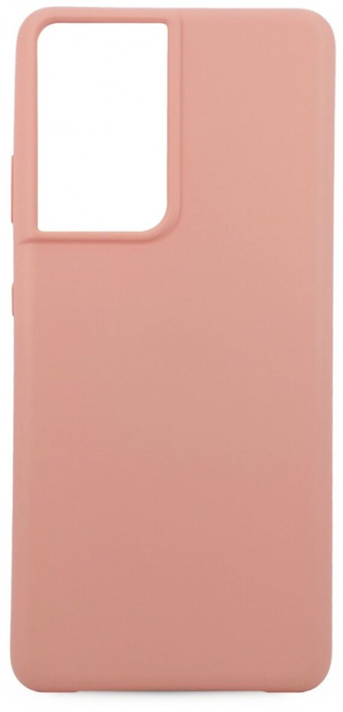 Накладка для Samsung Galaxy S21 Ultra Silicone cover без логотипа пудро