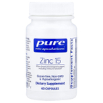 Pure Encapsulations, цинк 15, 60 капсул (15 мг в 1 капсуле)