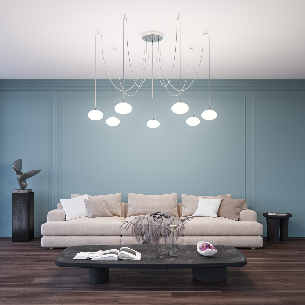 Citilux ATMAN SMART CL226A071 LED RGB Умная подвесная люстра Матовый Хром