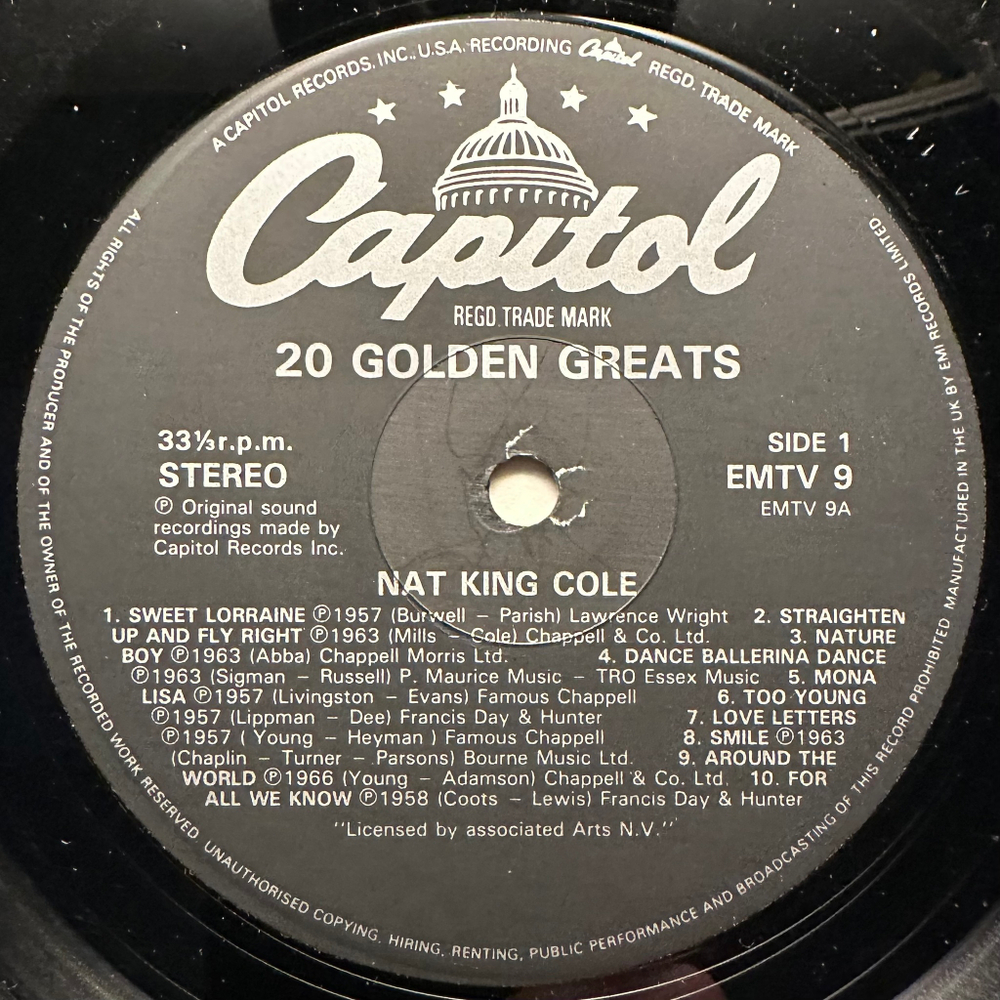 Nat King Cole - 20 Golden Greats (Англия)