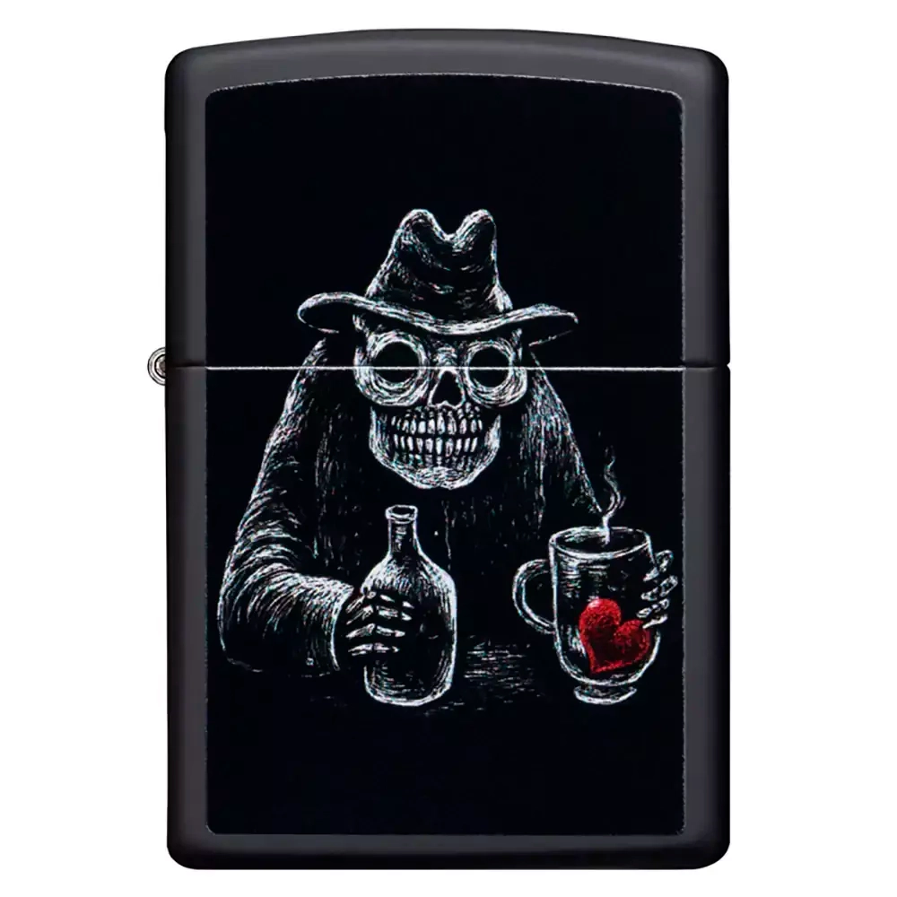 Зажигалка Zippo 49254 Bar Skull Design, Black Matte