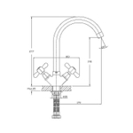 Смеситель HAIBA HB4525 кухня хром (на гайке)