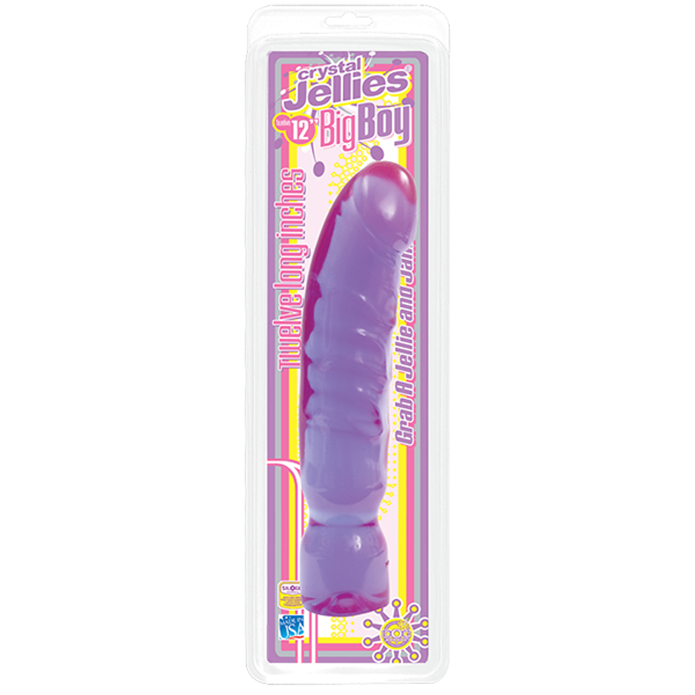 Фаллоимитатор фиолетовый Crystal Jellies 12 Big Boy - Purple