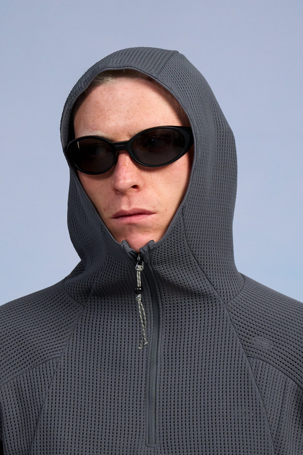 Худи Nothomme Blue Monte Hollow-Out Waffle Hoodie "Rock Cliff Gray"