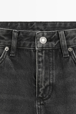 Massimo Dutti Джинсы прямого кроя с низкой посадкой, черный