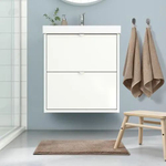 IKEA Коврик BACKMARA 40х60 см для ванны и туалета, бежевый полиэстер, прямоугольный