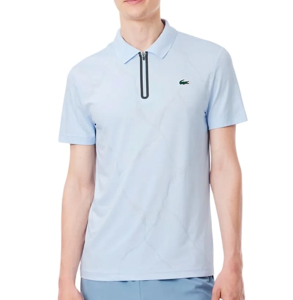 Мужское теннисное поло Lacoste Ultra Dry Jacquard Crocodile Tennis - sugared blue