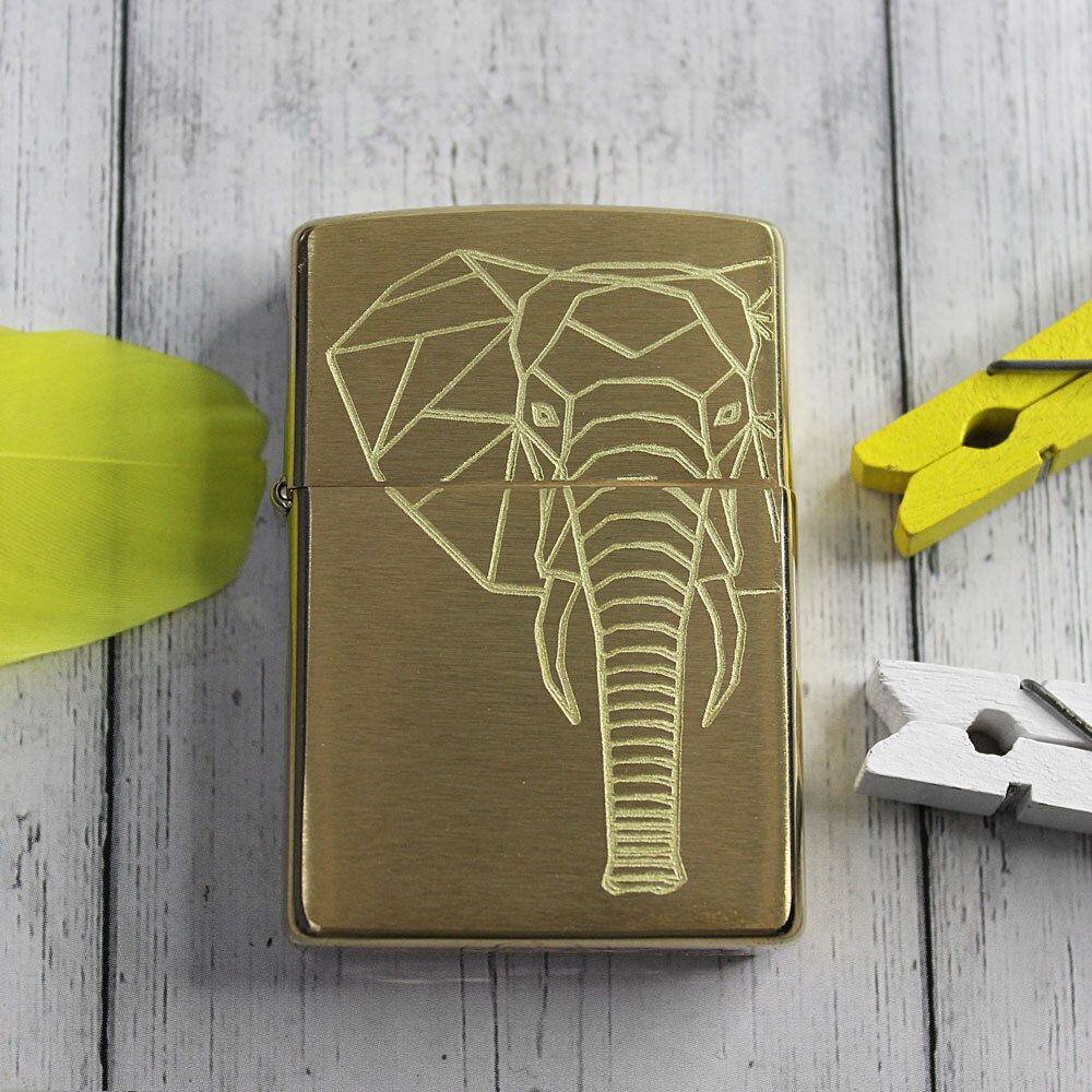 Оригинальная зажигалка zippo с гравировкой слона на заказ