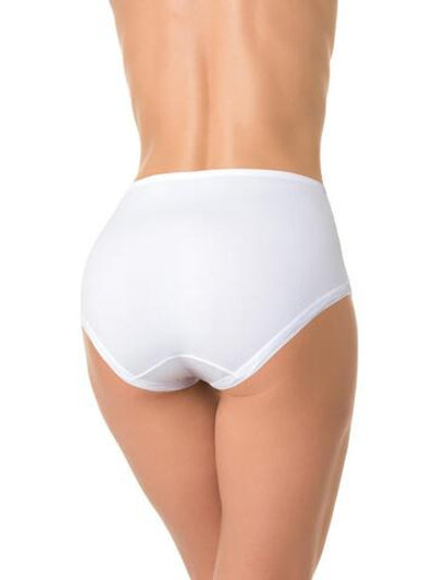 Высокие трусики plus size с кружевной вставкой (Размер: XL) (Цвет: белый)