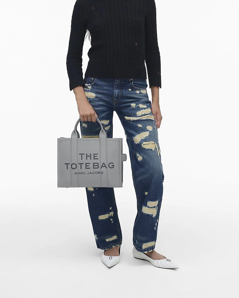 Сумка MARC JACOBS THE LEATHER MEDIUM TOTE BAG “Wolf Grey”
