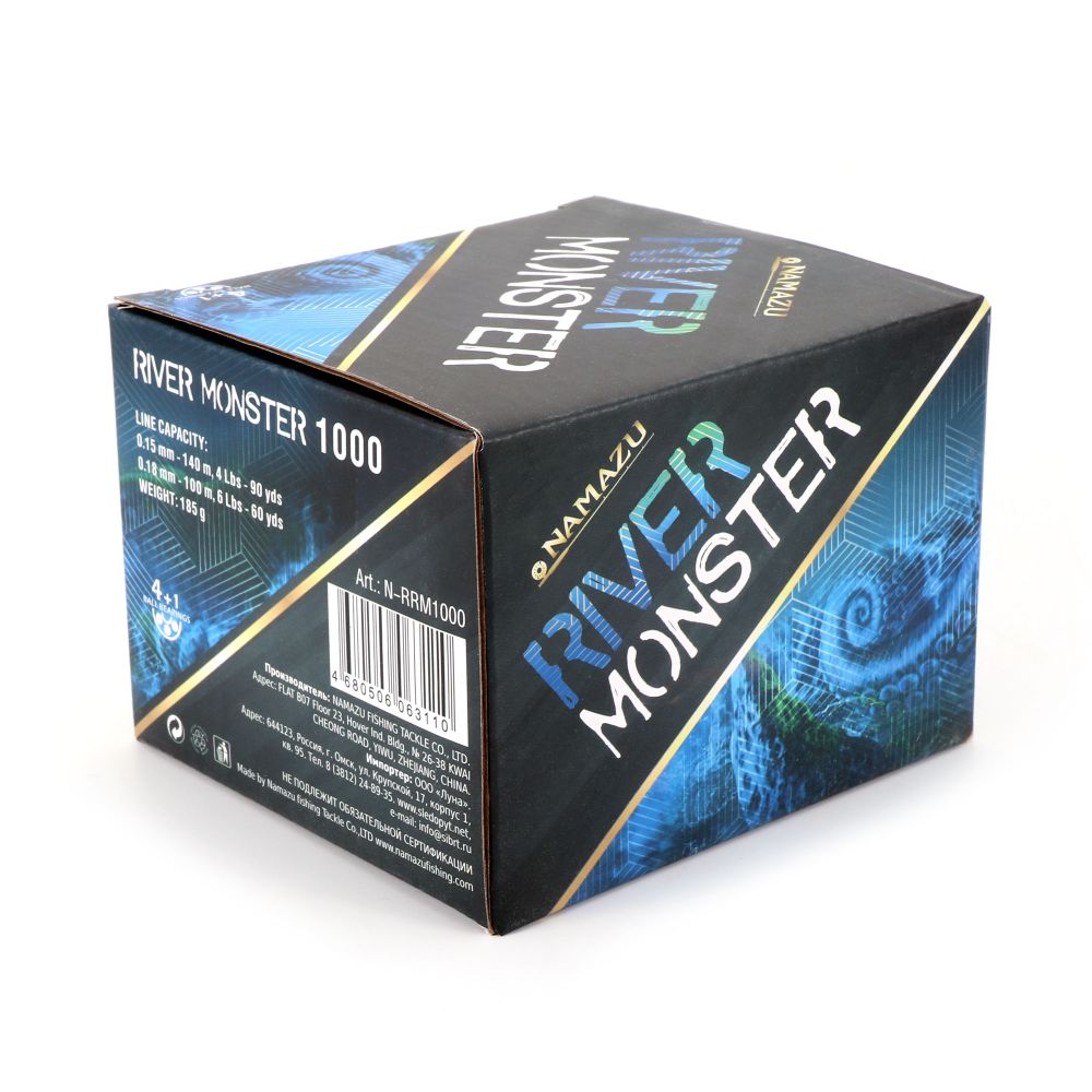 Катушка безынерционная Namazu River Monster RM1000, 4+1 подш., метал. шпуля/20/