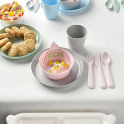IKEA KALAS  (ИКЕА КАЛАС)  -  Набор столовых приборов, 18 шт - разные цвета