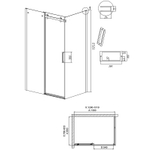 Душевой уголок Grossman Classic 130х80 120.K33.04.1380.21.10 профиль Черный матовый стекло тонированное