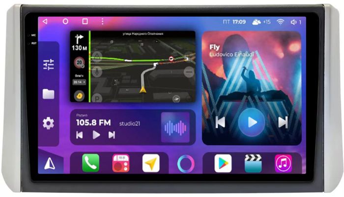 Магнитола для Mitsubishi Xpander, Xpander Cross (рамка 9) - FarCar BM9-2K-7863-9 монитор 9.5" 2K QLED на Android 14, Быстрая, CarPlay, 4G SIM-слот
