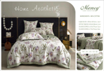Комплект постельного белья Mency с одеялом, Евро, Белый/Зеленый