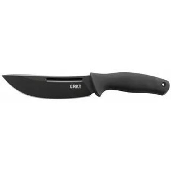 Нож"HUMDINGER™"ст.65Mn Carbon Steel, HRC 50-53,кл.черн.,рук.черн.термопласт.,чех.черн.пластик с нейлон.