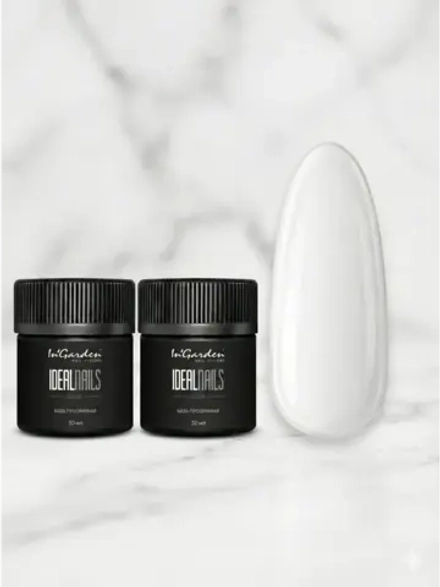 Каучуковая база прозрачная IDEAL NAILS, 30 мл (2)