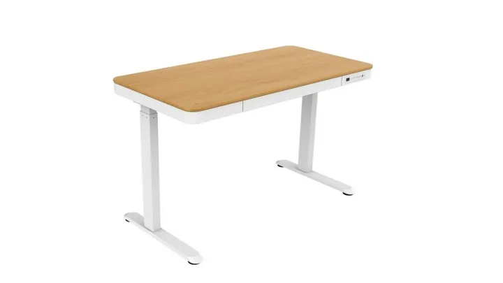 Компьютерный стол с электроприводом и USB-портами FoxGear LIFTISCH Light Wood