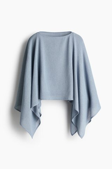 H&M Накидка из тонкого трикотажа, пыльно-голубой