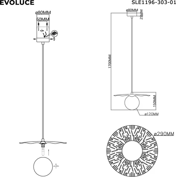 Подвесной светильник Lorea SLE1196-303-01 Evoluce