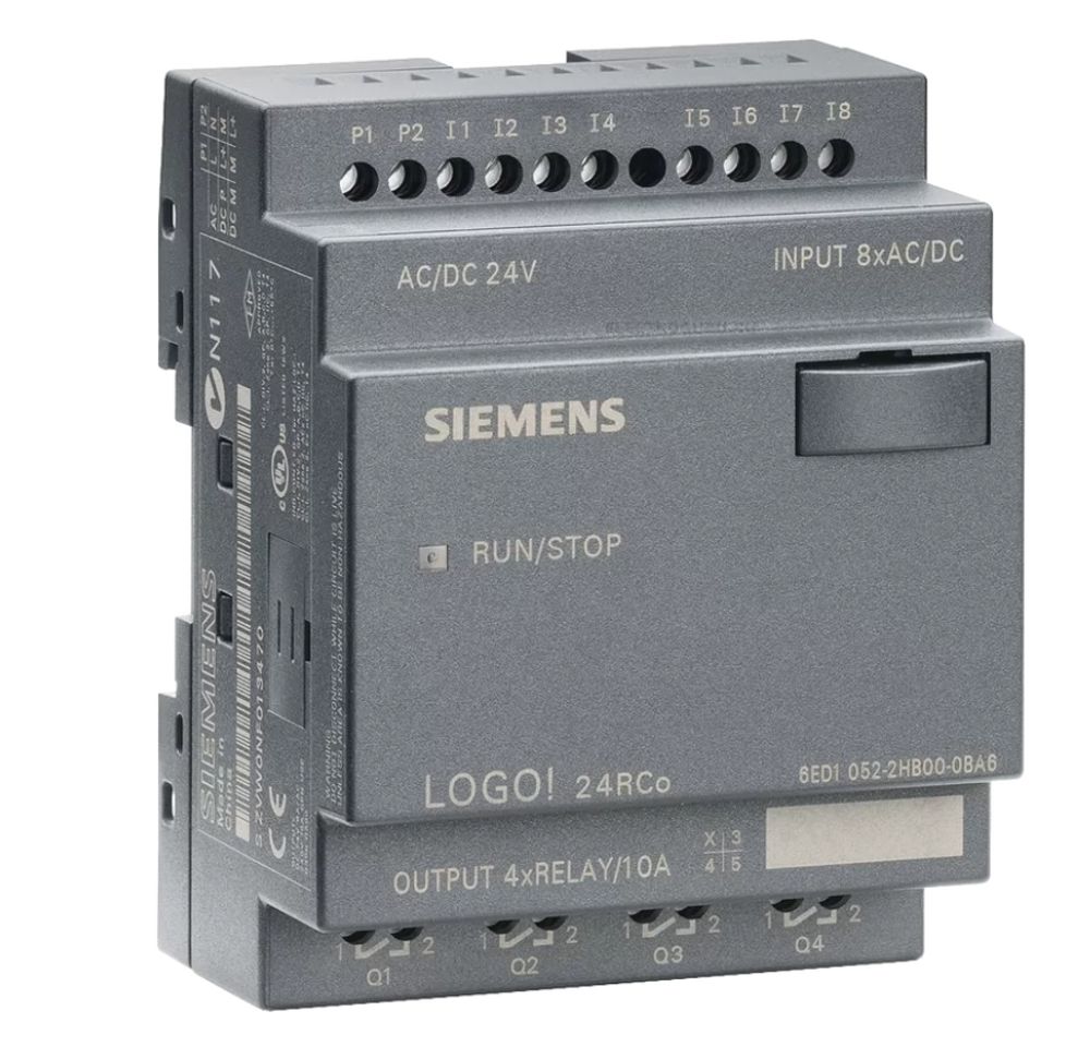 Логический модуль SIEMENS, Logo 6,24RCO, без дисплея, Uпит=24VAC/DC, 10A, 8 дискретных входов, 4 релейных выхода