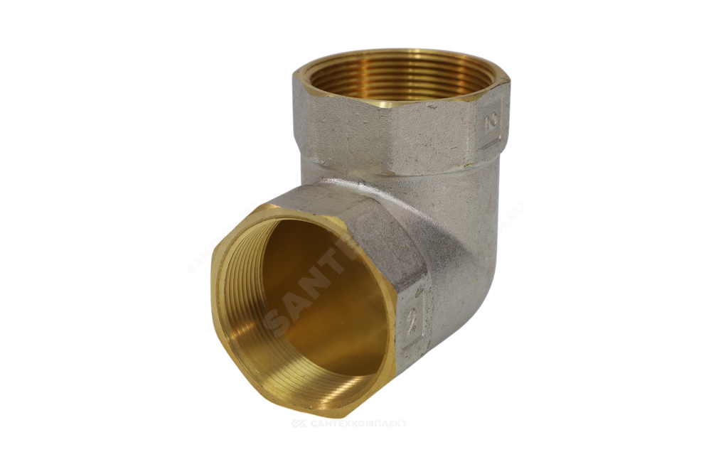 Угольник латунь никель Ду 32 (1 1/4") ВР/ВР 9001 ГОСТ 32585-2013 Aquasfera 9001-04