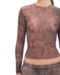 BROWN MESH LONGSLEEVE