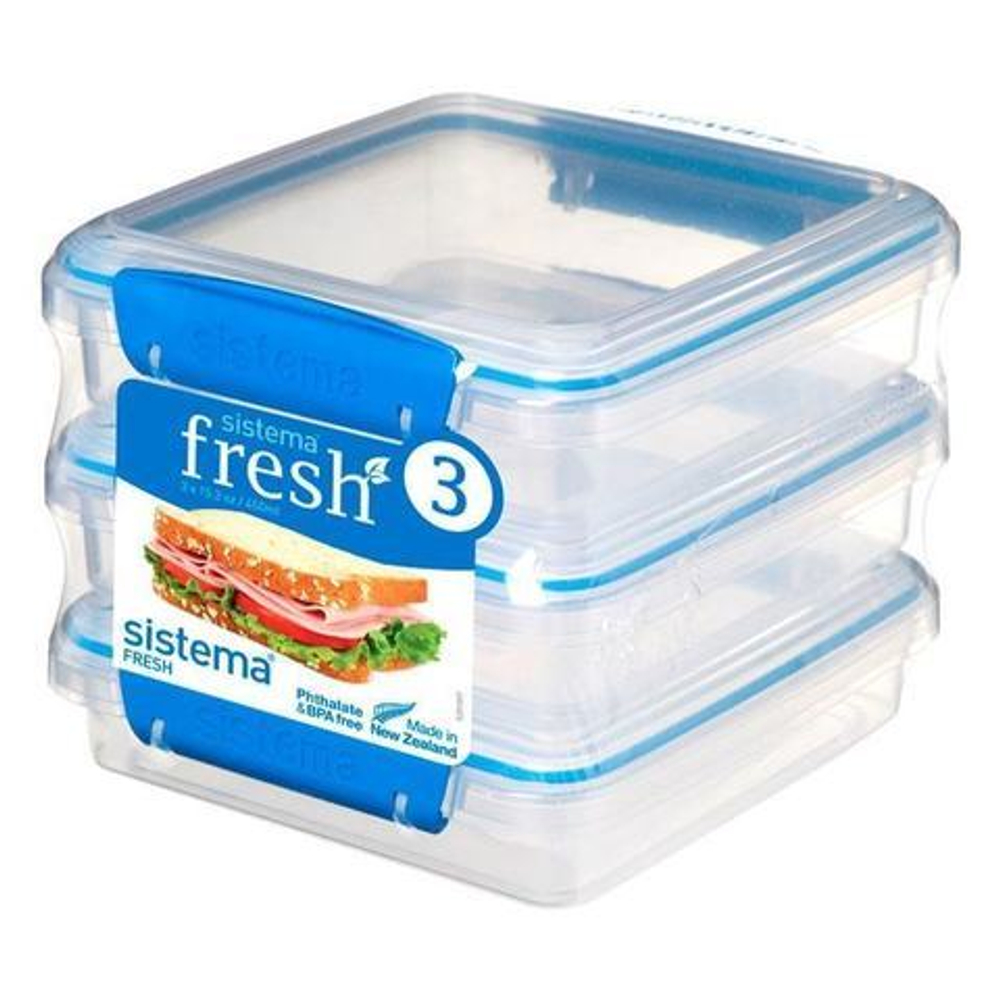 Набор контейнеров для сэндвичей 3шт 450мл Sistema Fresh синий