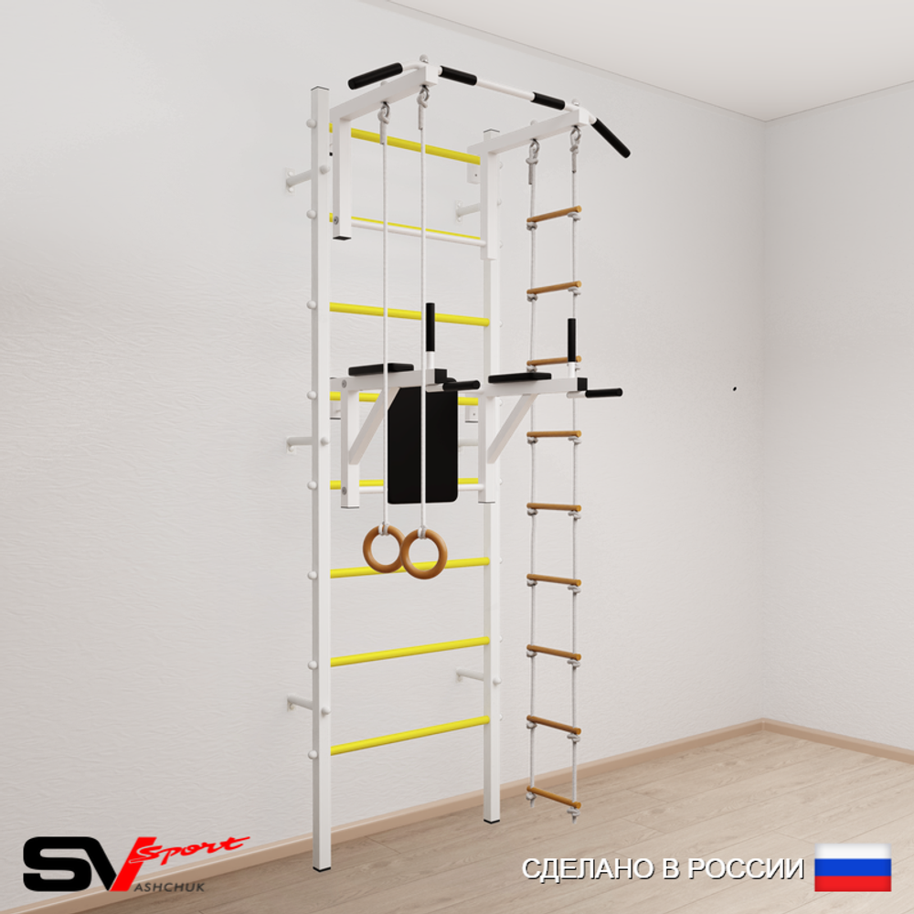 Шведская стенка Sv Sport усиленная 678 (Турник стандарт/Брусья/Кольца/Лестница)