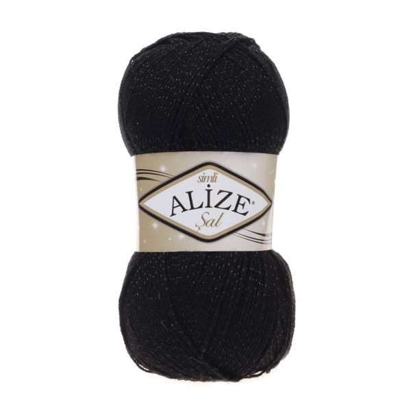Пряжа Alize (Ализе) Sal Sim / уп.5 мот. по 100 г, 460м, 60 черный