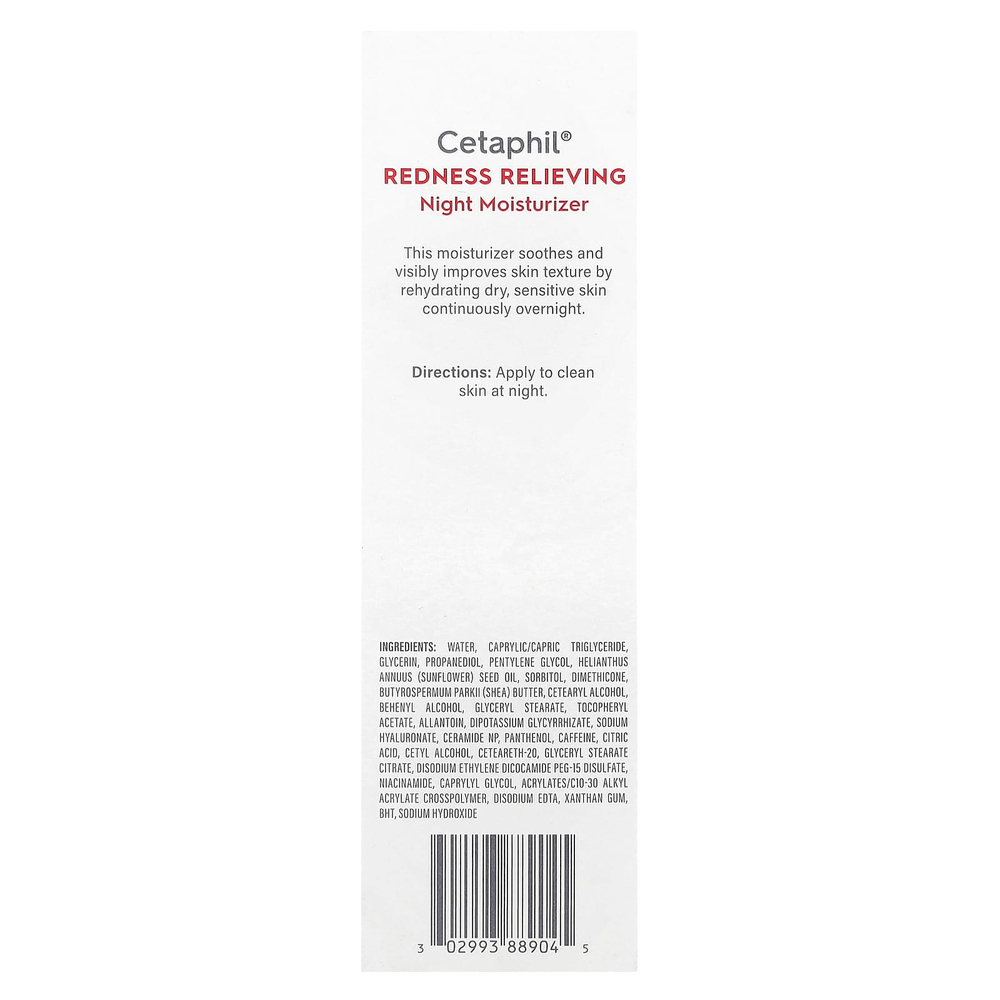 Cetaphil, ночное увлажняющее средство, снятие покраснения, 50 г (1,7 унции)