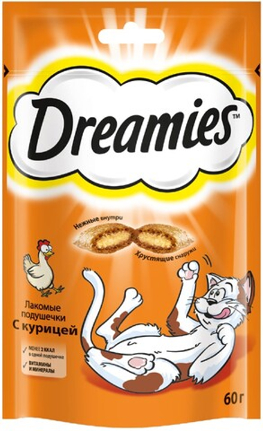 Подушечки Dreamies с курицей для кошек 140 г