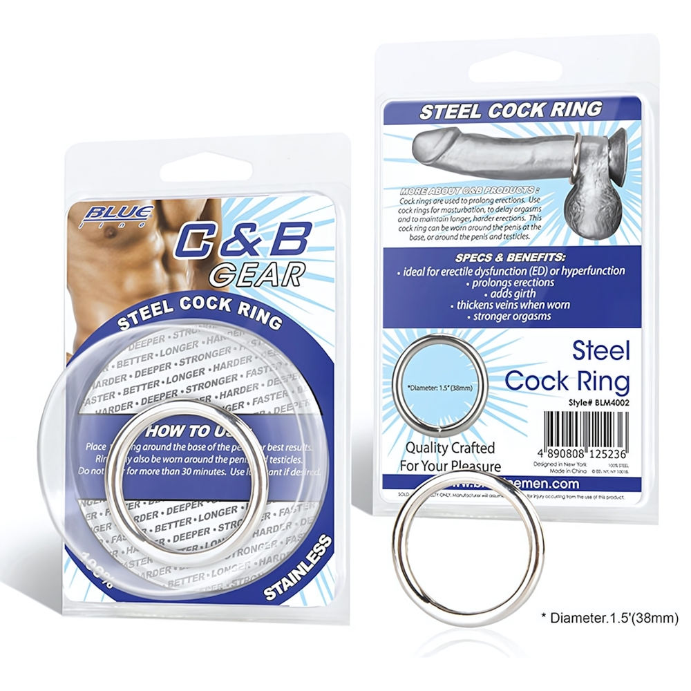 Стальное эрекционное кольцо STEEL COCK RING - 4.5 см. (Цвет: серебристый)