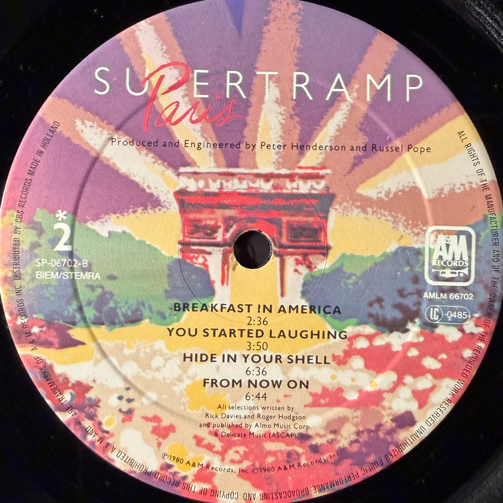 Supertramp - Paris 2LP (Европа 1980г.)