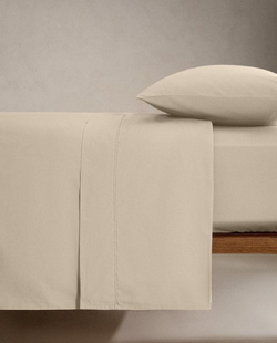 ZARA HOME (300 НИТЕЙ) ПРОСТЫНЯ ИЗ ПЕРКАЛЯ | ВЫСОТА 40 СМ, БЕЖЕВЫЙ