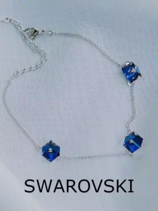Браслет Миражи с синими кристаллами-хамелеонами Swarovski
