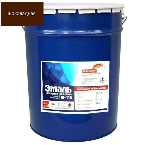 Эмаль ПФ-115 РАДУГА Ultra Lines  шоколадная 20кг