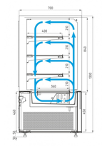 Кондитерская витрина CARBOMA COSMO KC71-130 VV 0,9-1 BUILT-IN