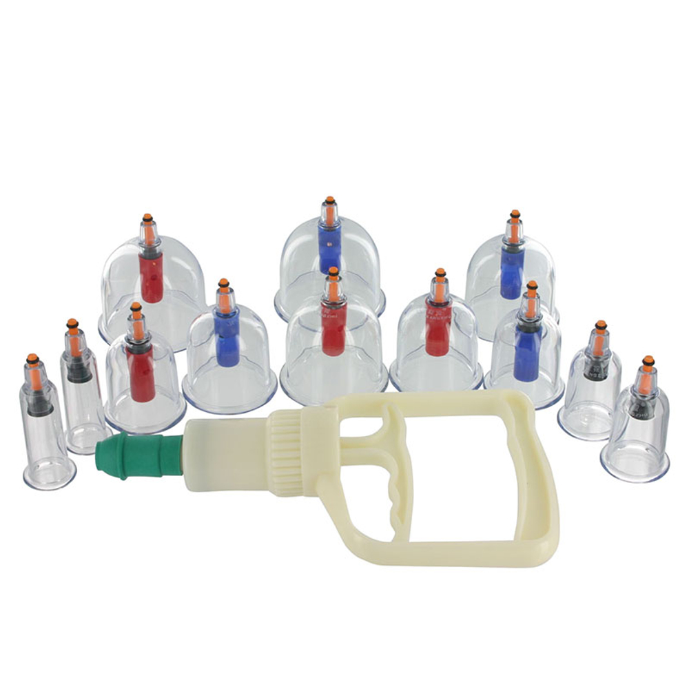 Набор из 12 вакуумных помп Sukshen 12 Piece Cupping Set (Цвет: прозрачный)