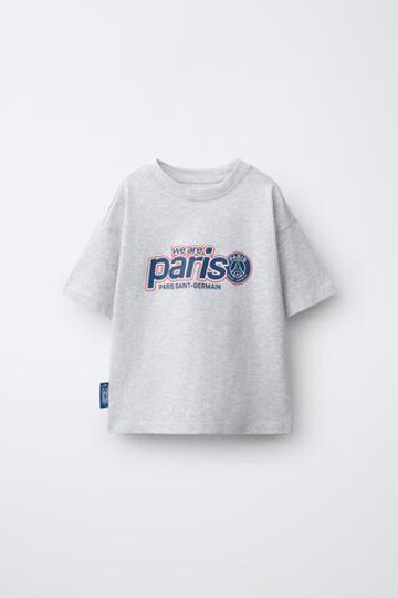 ZARA ФУТБОЛКА PSG ® T-SHIRT, СЕРЫЙ МЕЛАНЖ