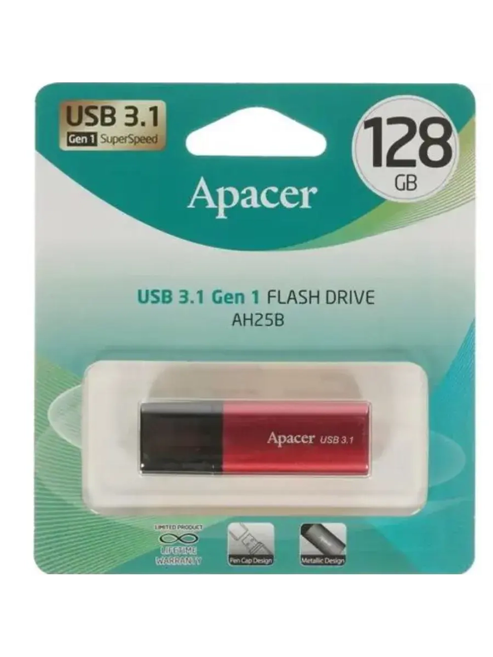 Память USB Flash 128 ГБ AH25 AP128GAH25BR-1 RED