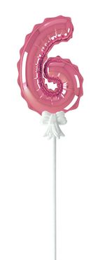 Шар самодув Цифра, 5 шт, 6, розовый, Boomzee FBZ-06