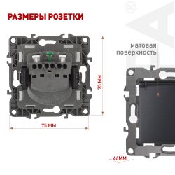 Розетка ЭРА Серия 12 12-2103-05 с заземлением 2P+E Schuko со шторками с крышкой 16A-250В IP20 антрацит | Эра 12