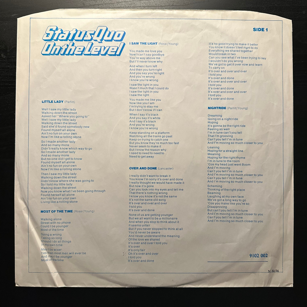 Status Quo - On The Level (Англия 1975г.)