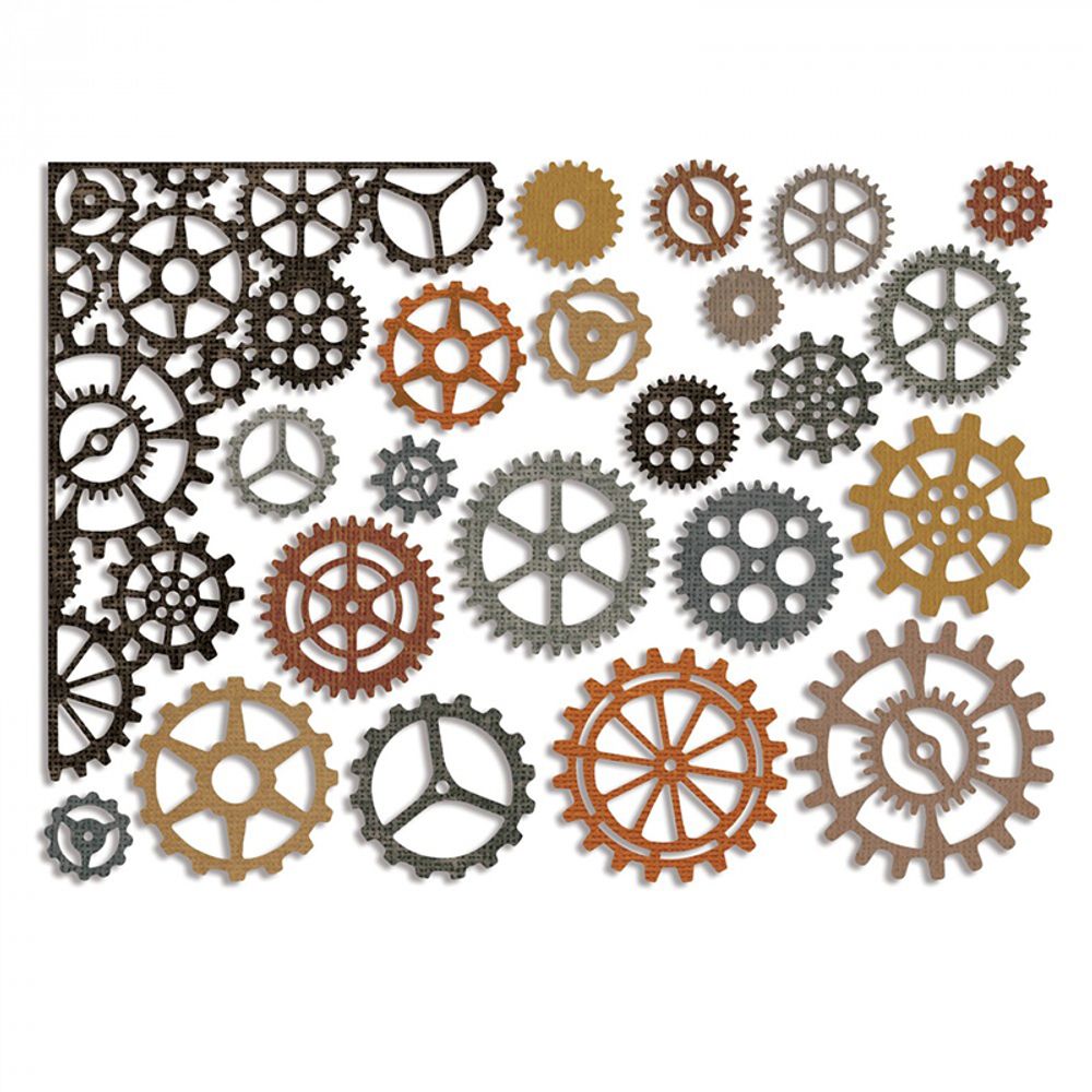 Набор ножей для вырубки Sizzix® Thinlits™ Die Set Set 22PK - Gearhead by Tim Holtz® Набор ножей для вырубки Sizzix® Thinlits™ Die Set Set 22PK - Gearhead by Tim Holtz®