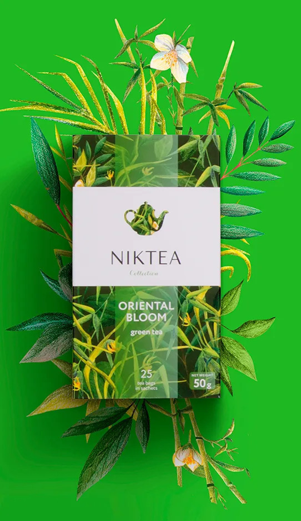 Niktea Oriental Bloom / Ориентал Блум, чай зелёный в пакетиках, 25 шт.