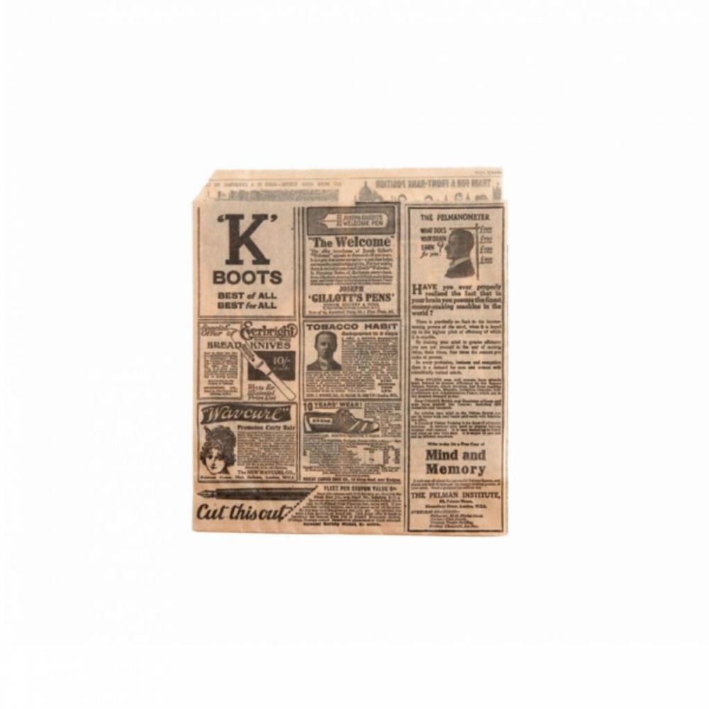 Конвертик для бургера "Газета", жиростойкий пергамент, 13*14 см, 1000 шт/уп, Garcia de P