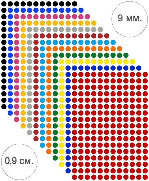 Виниловые наклейки для упаковки и маркировки Policomprint M39. 9 мм. 204 шт.