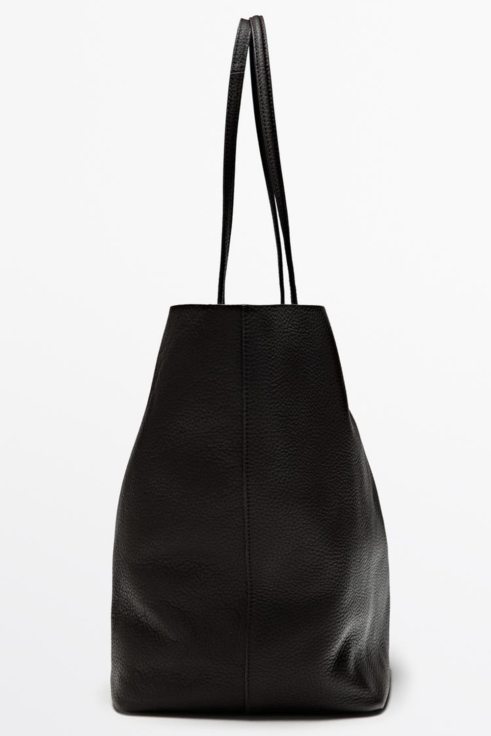 Massimo Dutti Большая сумка-тоут из кожи наппа, коричневый