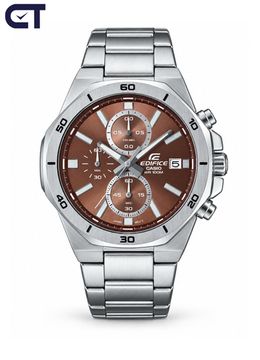CASIO EFV-640D-5AVUDF EDIFICE мужские наручные часы — стальной хронограф с коричневый циферблатом